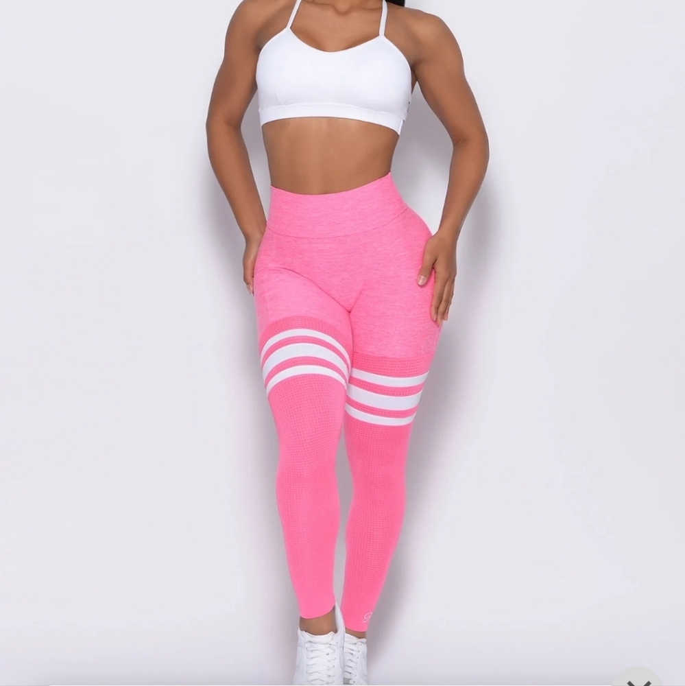 Bombshell Hollywood pink thigh high leggings